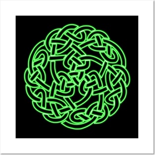 Celtic Knot green fluo Posters and Art